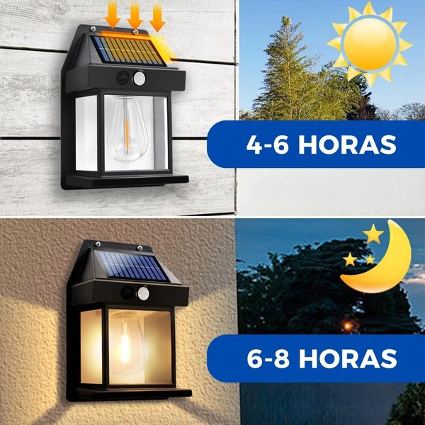 Luminária Solar Externa Potente Arandela Energia Solar