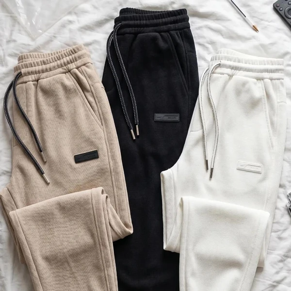 [Pague 2, Leve 3!] Calça Jogger Nordic Masculina em Algodão Texturizado, Poliéster e Forro Fleece de Alta Retenção Térmica com Ajuste Trançado e Ponteiras Metálicas