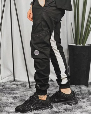 CALÇA MASCULINA STREET PRETA/BRANCA