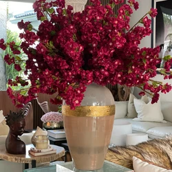 Vaso Deusa com Flores de Cerejeira Bordô
