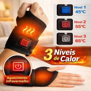 Munhequeira Térmica USB Ajustável com 3 Níveis de Aquecimento