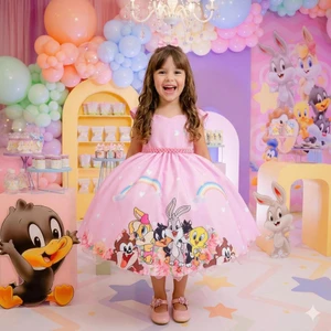 Vestido Temático - Baby Looney Tunes 