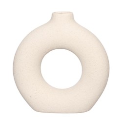 Vaso de Cerâmica Mikonos Redondo Branco 21cm
