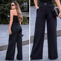 Calça Feminina Moletom Peluciado Wide
