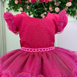 Vestido Luxuoso Babadinho - Pink Brilhante 