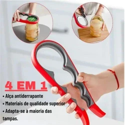 Abridor de Tampas Multifuncional em Silicone para Potes e Garrafas