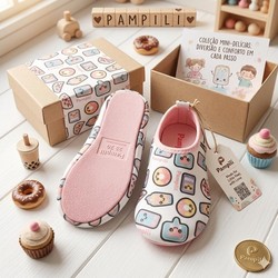 SAPATILHA PAMPILI BEM-ME-QUER BRANCO/ROSA CHICLETE 648002 