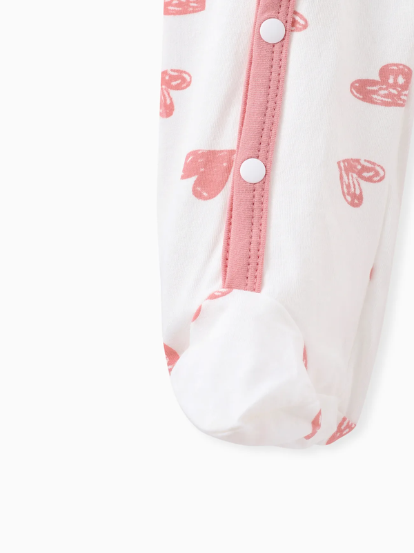 macacão bebê 2 peças coração estampado RN