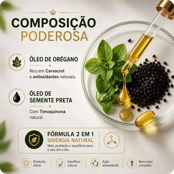 Óleo de Orégano Premium - Proteção natural todos os dias - 2 unidades