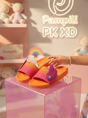 CHINELO PAMPILI MUST LARANJA/COLORIDO TEC 459027 
