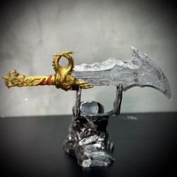 Suporte Premium Para Controle Playstation/xbox God Of War Ragnarok C/ Machado de luxo pintado a mão +CHAVEIRO DE BRINDE Pronta Entrega