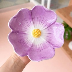Pratinho Decorativo Flor de Wisteria em Cerâmica