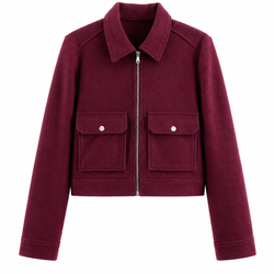 Jaqueta Feminina Cropped de Inverno com Zíper