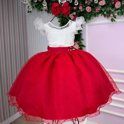 Vestido Duo Color - Vermelho C/Branco