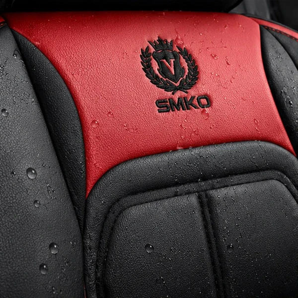 Kit Completo de Capas para Banco de Carro Velox em Couro Legítimo Universal 5 Lugares Com Airbag + Tapetes e Capa de Volante