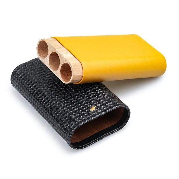 Porta 3 Charutos em Couro Cohiba - Amarelo