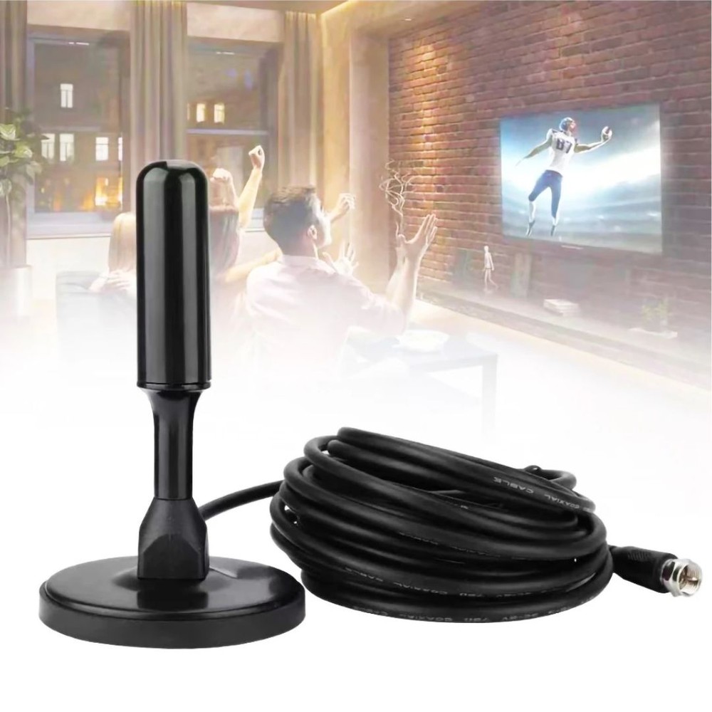 Antena Digital para Televisão com Cabo de 5 Metros e Base Magnética: Mais Canais e Melhor Qualidade de Imagem