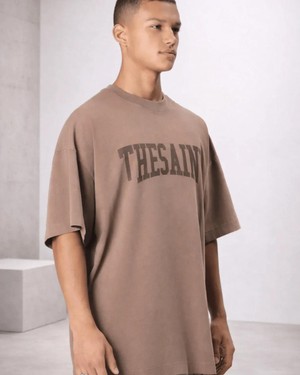 T-shirt Oversized dark stoned Brown