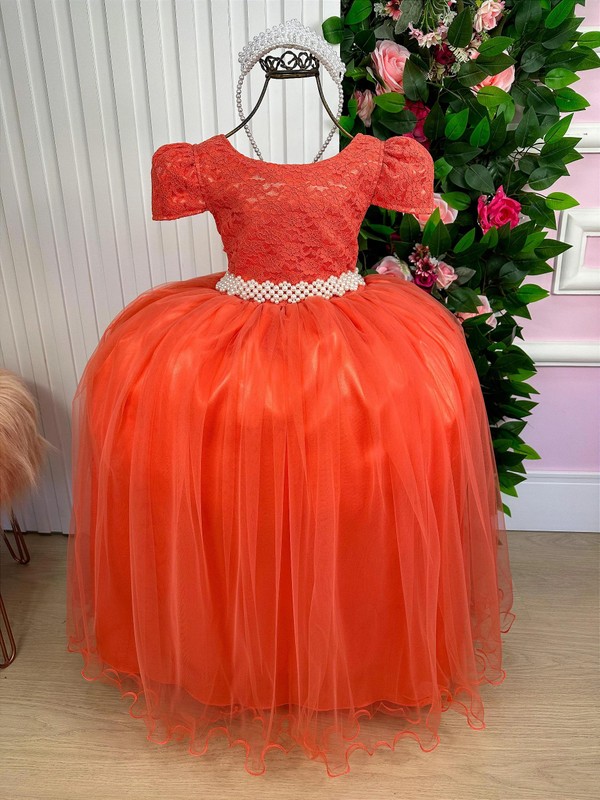 Vestido Luxuoso Longo Rendando – Terracota