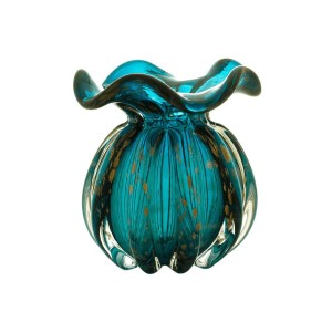Vaso Murano Trouxinha de Vidro Italy Azul Marinho - 13cm