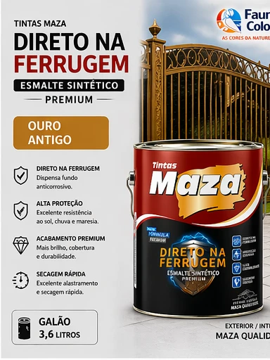 Tinta esmalte direto na ferrugem Maza 3,6L