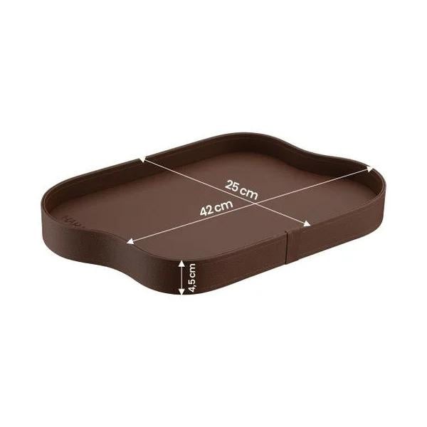 Bandeja Orgânica Mavie Em Courino Ecológico 42x25x4,5cm Caramelo