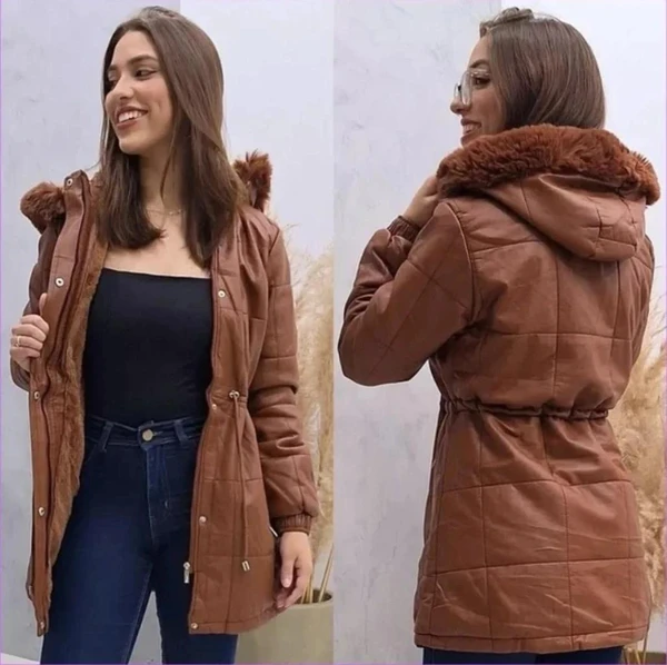 [Pague 1 Leve 2] Parka Feminina Premium Forrada com Ajuste na Cintura e Capuz Removível