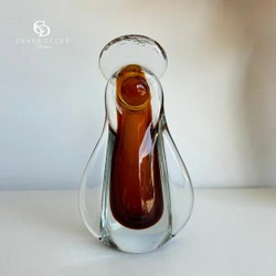 Escultura Decorativa Nossa Senhora Vidro Âmbar 10,5x6x20,5cm