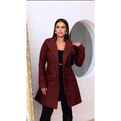 Casaco sobretudo feminino em tecido lã batida moda de inverno