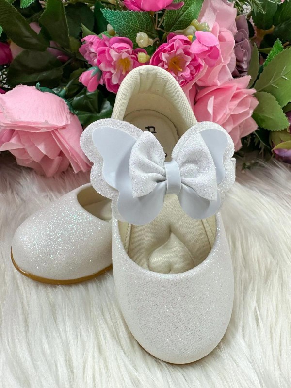 Sapatilha Flor Di MIla - Branca Com Glitter
