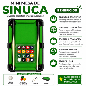 Mini Mesa de Sinuca Portátil