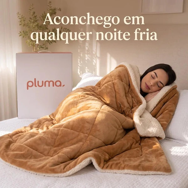 Coberdrom Dupla Face Sherpa + Manta — Pele de Carneiro