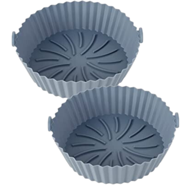 2x Formas de silicone reutilizável para Airfryer