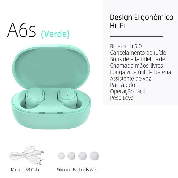 E7S TWS HiFi Fone De Ouvido Bluetooth 5.0 Sem Fio Com Cancelamento De Ruído Display LED A6s E6s