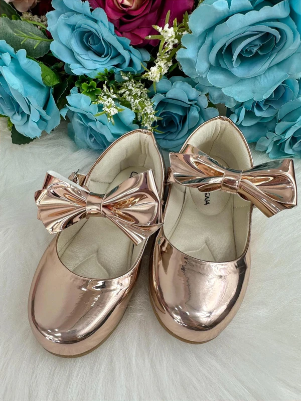 Sapatilha Flor Di Mila Laço - Rose Gold Metalizado
