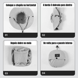 Chapéu Portátil Impermeável com Proteção Solar UV50+