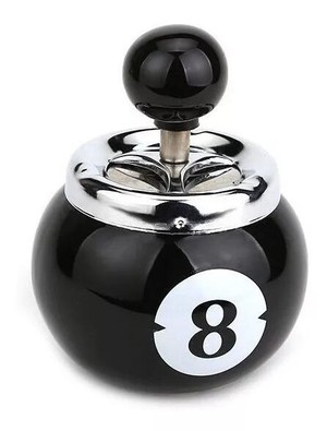 Cinzeiro de Cerâmica Tampa Giratória Para Cigarro - Bola 8