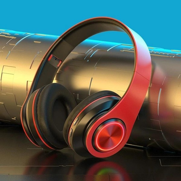 Fones de ouvido sem fio Bluetooth 5.0 com redução de ruído e luzes RGB multicoloridas -B39