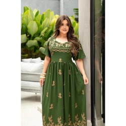 Vestido moda evangélica elegante luxo duna bordado maravilhoso