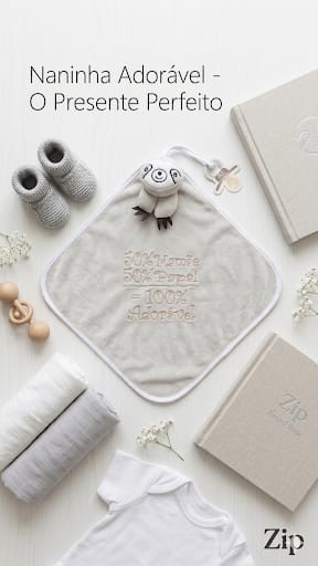 NANINHA ZIP BLANKET CETIM CINZA