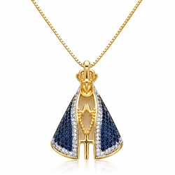 Colar Nossa Senhora Aparecida Banhado a Ouro 18K – Fé, Proteção e Elegância