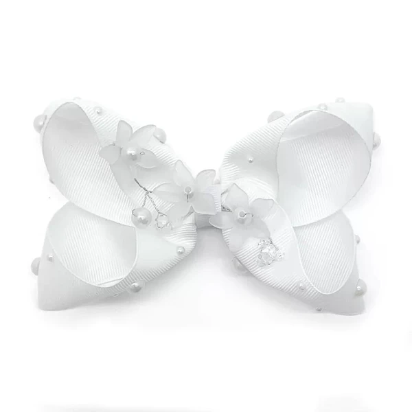Laço de Cabelo - Luxo Pérola Branco