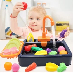 Conjunto de pia de cozinha infantil elétrica