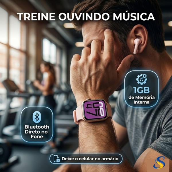 Smartwatch Microwear S10 Pro Chat GPT 1GB IP68 Dourado
