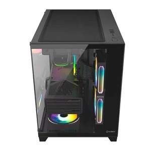 Gabinete Gamer Fortrek Clarity Frontal e Lateral em Vidro Micro ATX Preto