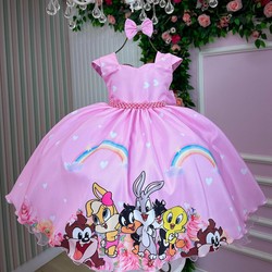 Vestido Temático - Baby Looney Tunes 