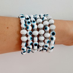 PULSEIRA OLHO GREGO BRANCO