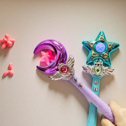 Varinha Estrela e Lua - Com Led e Som