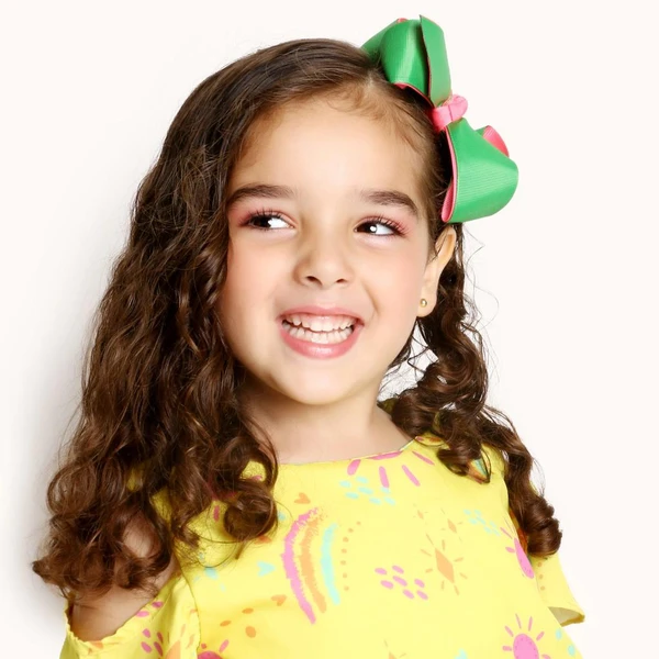 Laço de Cabelo - Duplo Verde e Rosa Neon