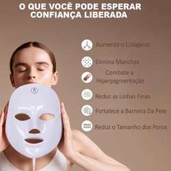 Máscara Led Tratamento Facial Fototerapia Estética 7 Cores